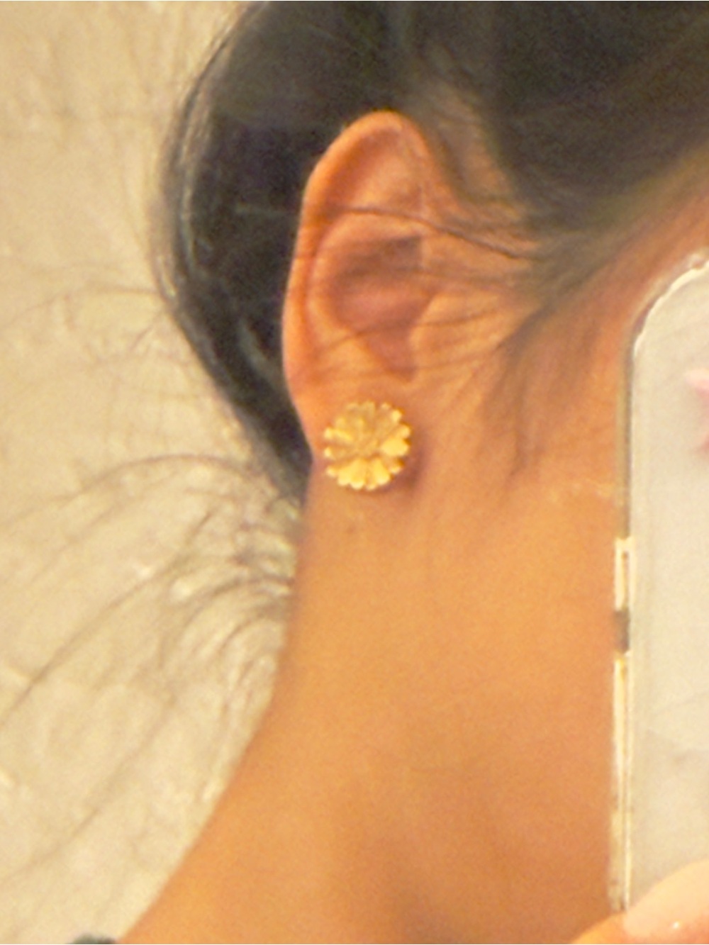 Gold Flower Stud Earring (one)